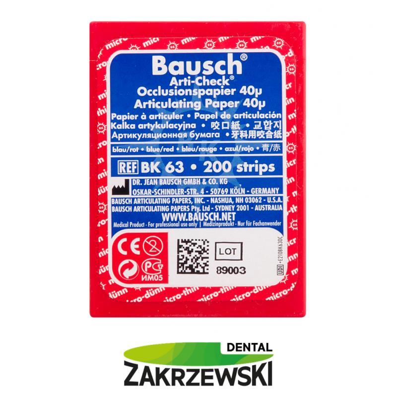 Калька в полосах BK 63 сине-красный 40 mic. op.200 шт. Bausch