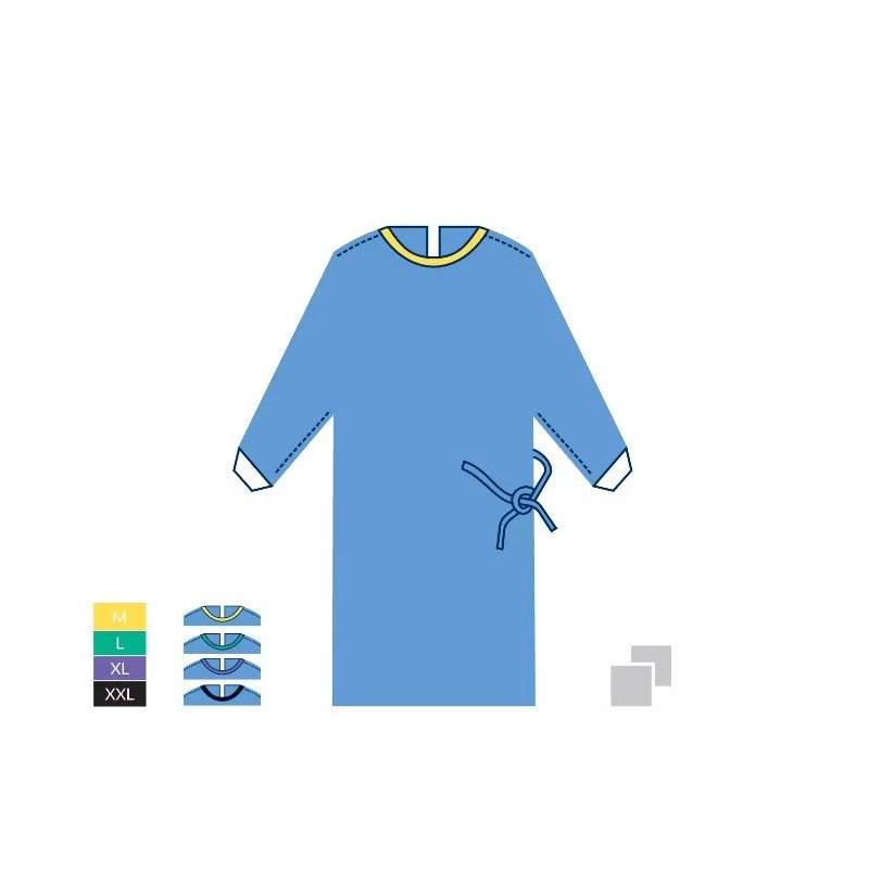 Хирургический халат одноразовый стерильный контур