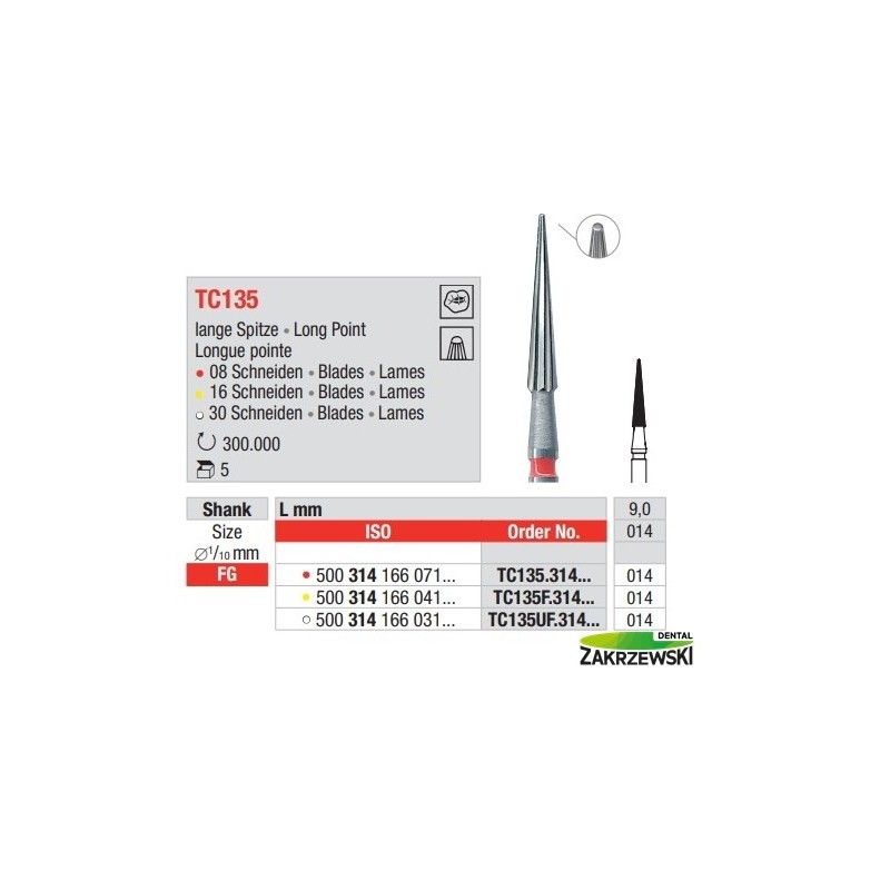 Сверло TC135 для разработки композита Edenta