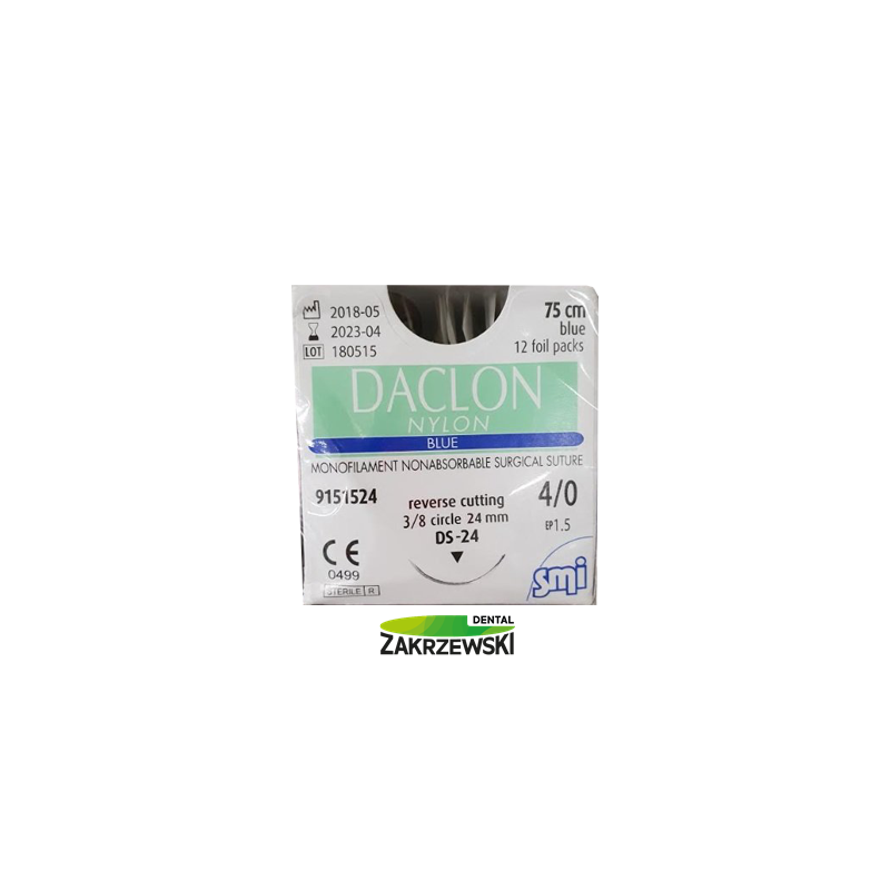 Нить chir. неабсорбируемая Daclon Nylon 4/0 op.12 шт.