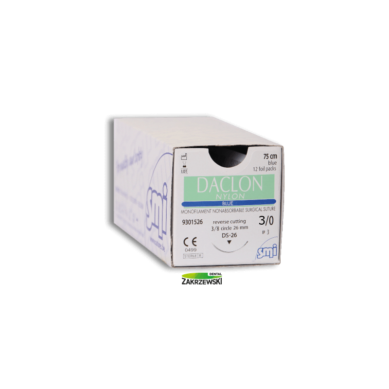 Нить chir. неабсорбируемая Daclon Nylon 3/0 op.12 шт.