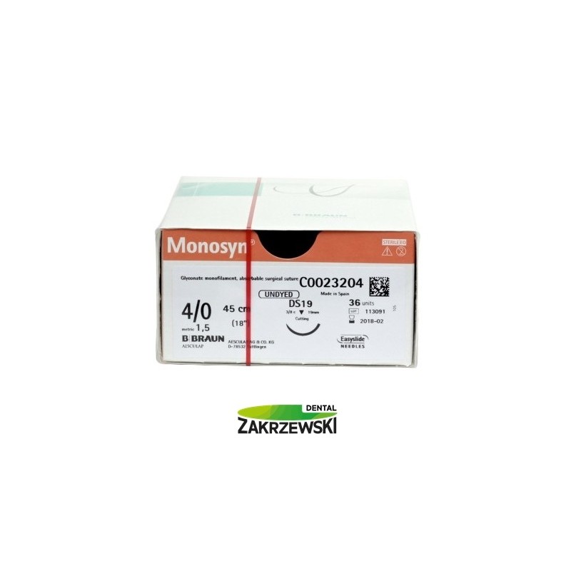 Нить chir. абсорбируемая Monosyn фиолетовый 4/0 3/8 колеса Braun