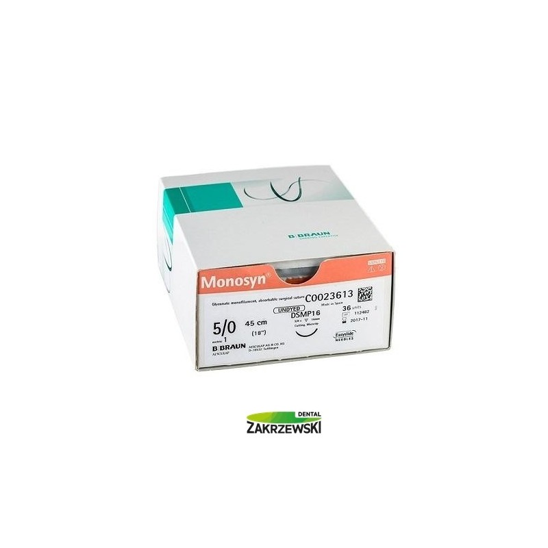 Нить chir. абсорбируемая Monosyn фиолетовый 5/0 3/8 колеса Braun