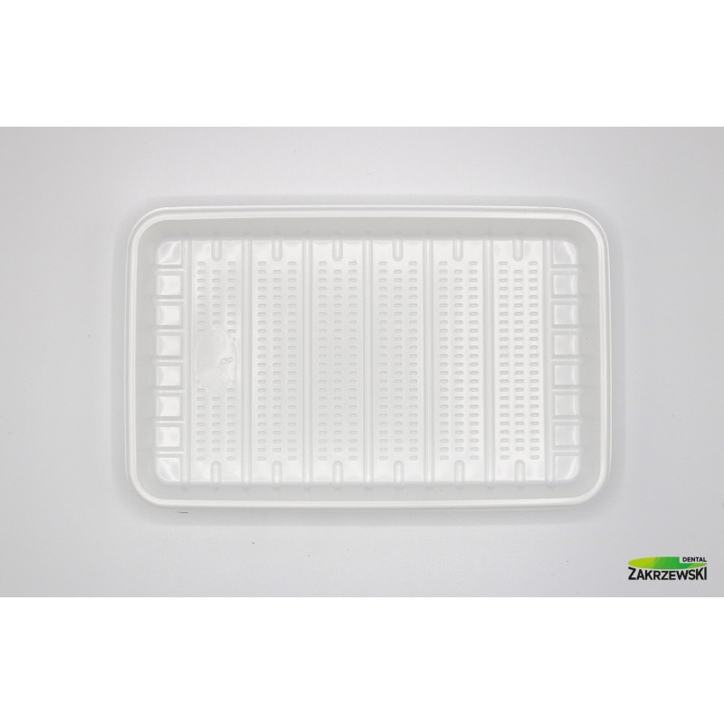 Пластиковые лотки гладкие белые 13x21cm op.100 шт.