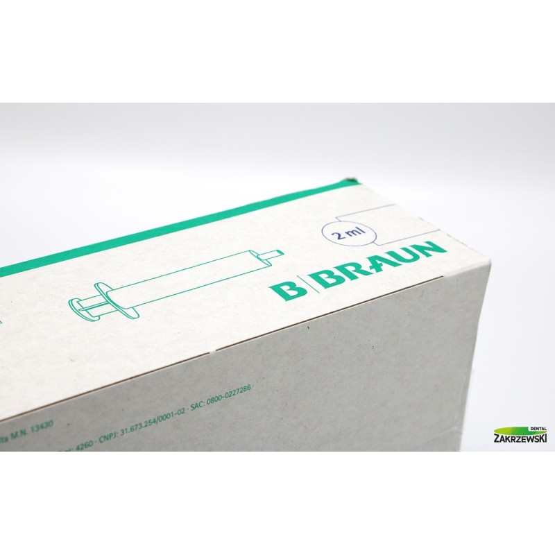 Шприцы 2мл с зеленым поршнем op.100 шт. Браун