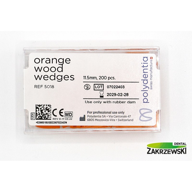 Оранжевые деревянные клинья 5018 op. 200 шт. Polydentia