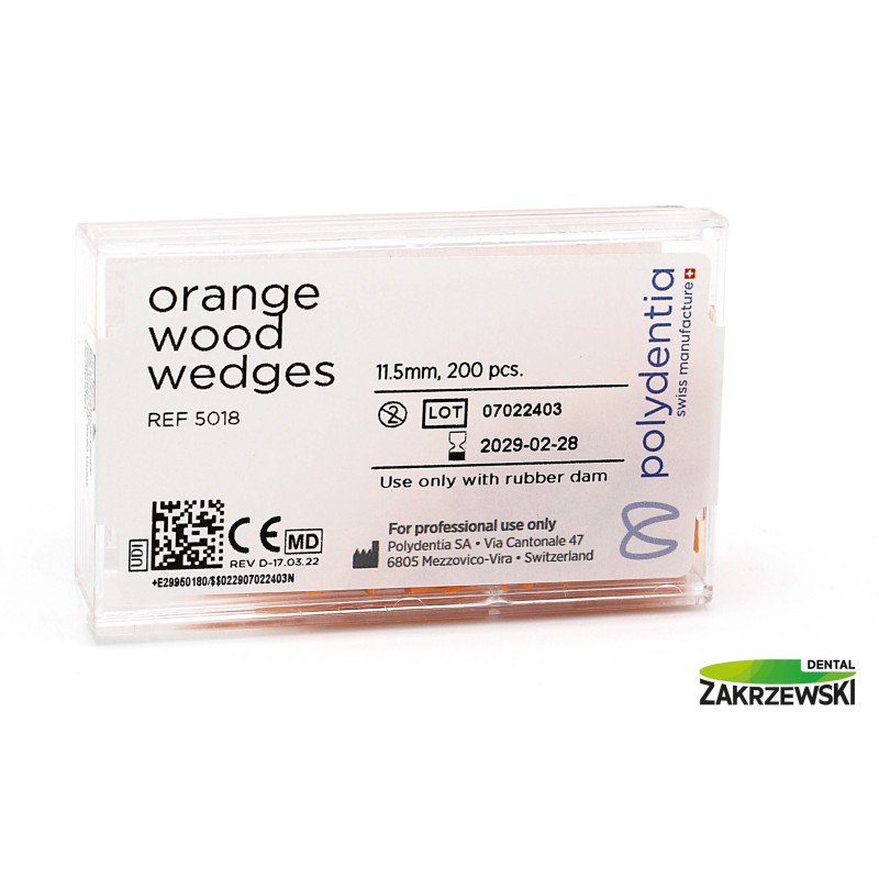 Оранжевые деревянные клинья 5018 op. 200 шт. Polydentia