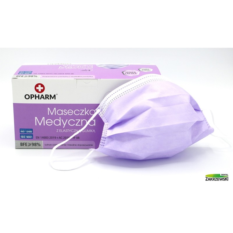 Хирургические маски 3-слойные, цветные op.50 шт. Opharm