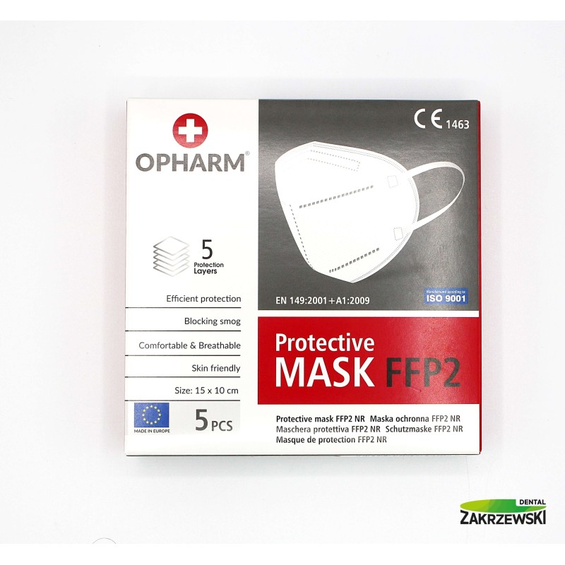 Маски FFP2 / KN95 без клапана op. 5 шт. Opharm