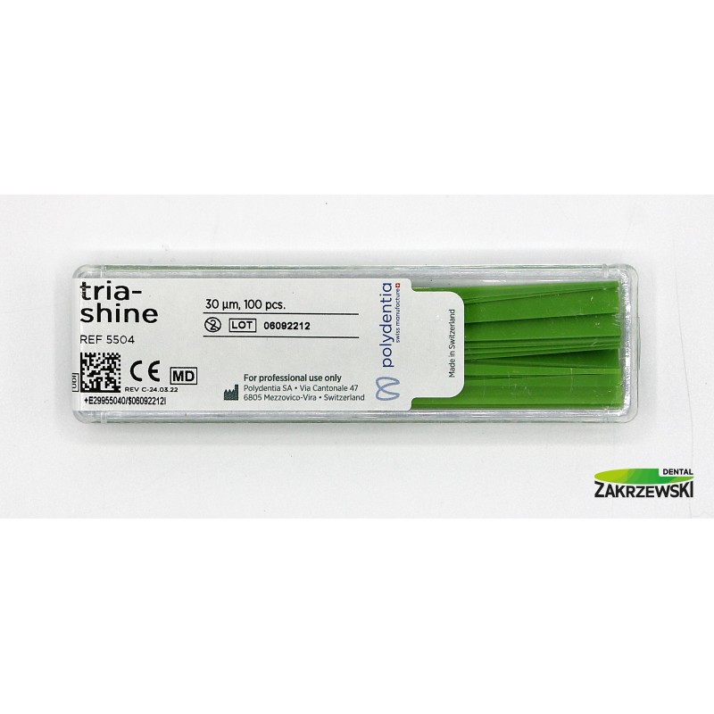 Абразивные полоски Tria-Shine (конические) op.100 шт. Polydentia