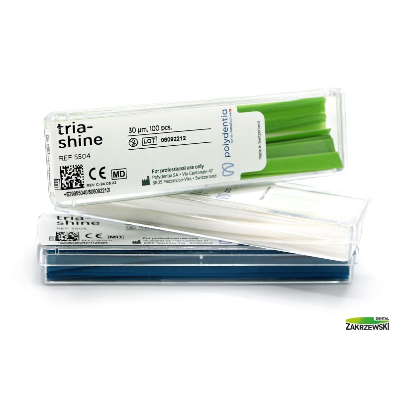 Абразивные полоски Tria-Shine (конические) op.100 шт. Polydentia