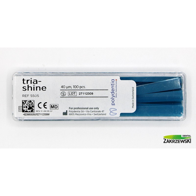 Абразивные полоски Tria-Shine (конические) op.100 шт. Polydentia