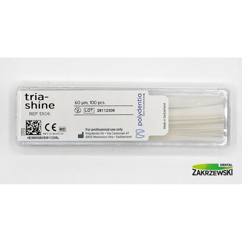 Абразивные полоски Tria-Shine (конические) op.100 шт. Polydentia