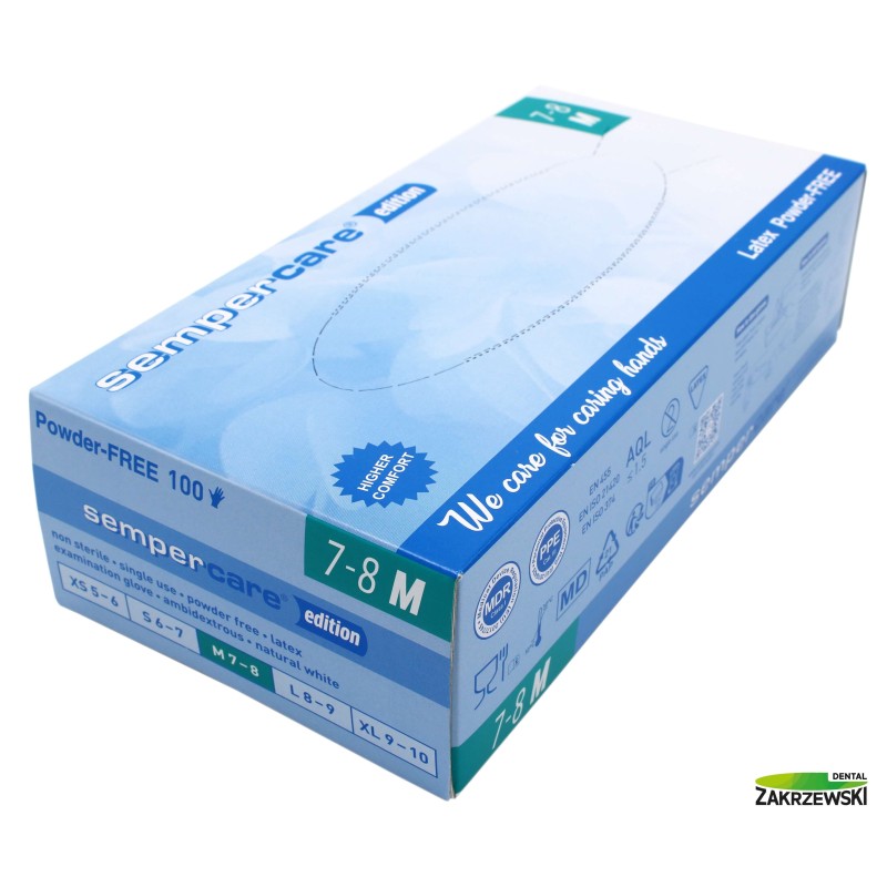 Латексные перчатки без пудры op.100 шт. Земпер