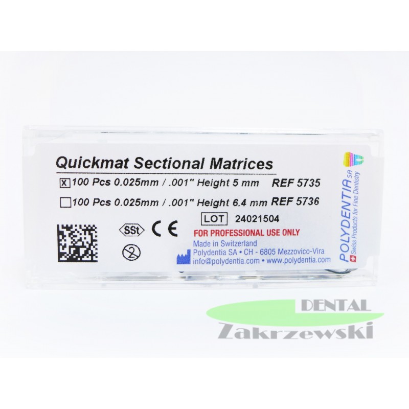 Quickmat полоски толщиной 0,025 мм. 5735 5736 ОП.100 шт. Polydentia