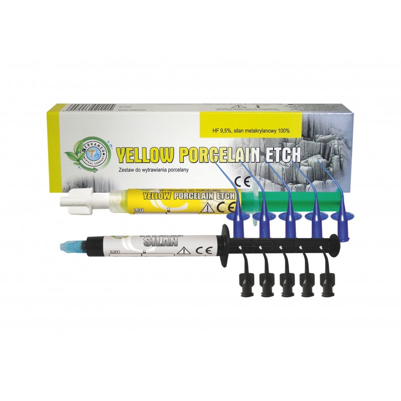 Yellow Porcelain Etch &amp; Silan - zestaw 2 x 2ml Cerkamed